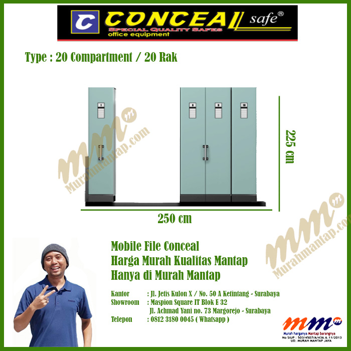 Mobile File Conceal 20 Compartment