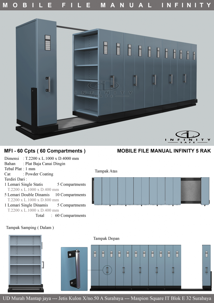 Mobile File Infinity 60 Compartment 5 Rak